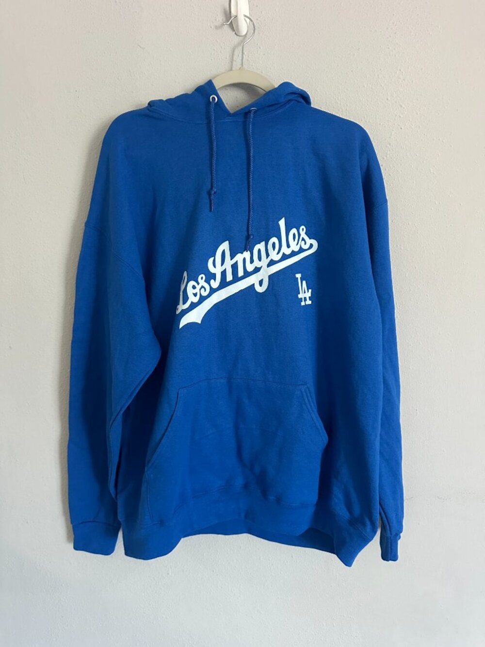 Los Angeles Dodgers LA Hoodie XL Blue Pullover MLB Baseball Fan Graphic - Picture 4 of 9